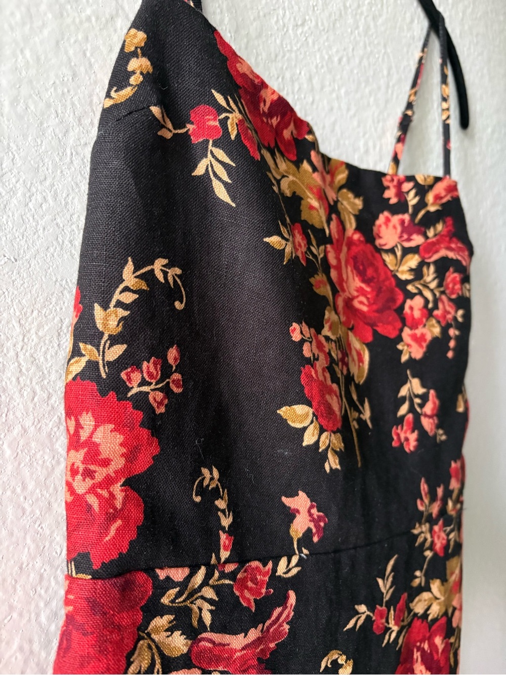 Reformation Linen Frankie Midi Dress Women’s 0 Black & Red Floral Formal Wedding - Picture 6 of 16